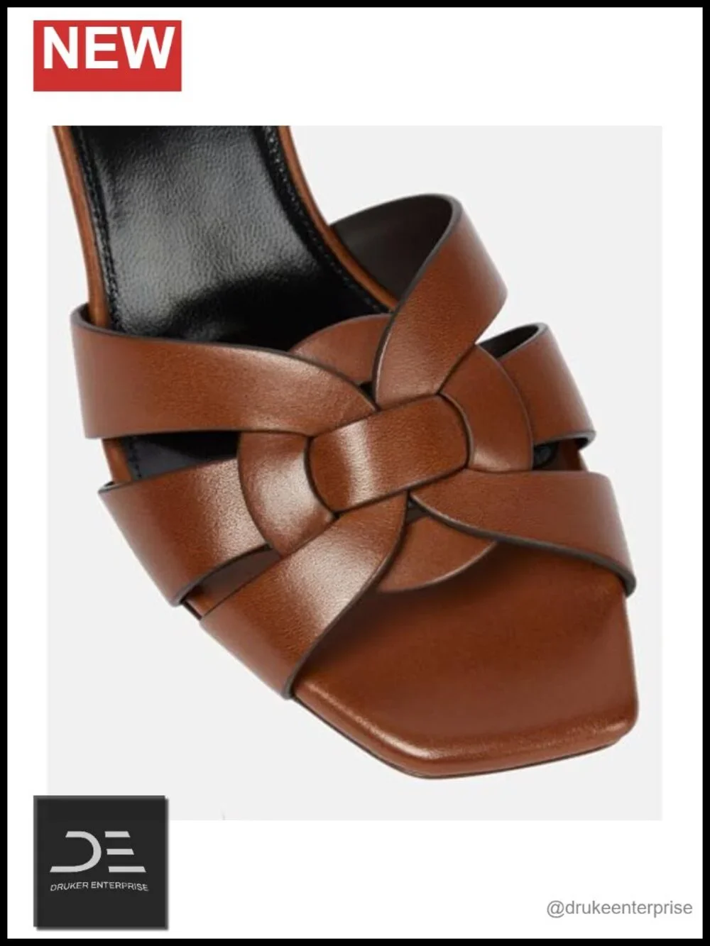 Open Toe Heeled Mules for Women Intertwining Straps Square Toe Stiletto Heel